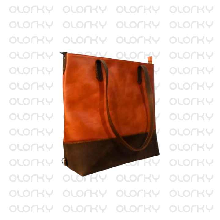 3 in 1 Tan & Brown Leather Tote Handbag / Crossbody / Backpack
