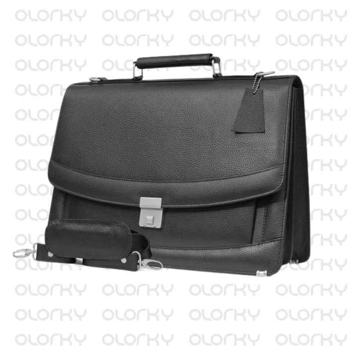 Black CEO Messenger Leather Laptop Bag