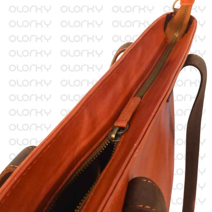 3 in 1 Tan & Brown Leather Tote Handbag / Crossbody / Backpack