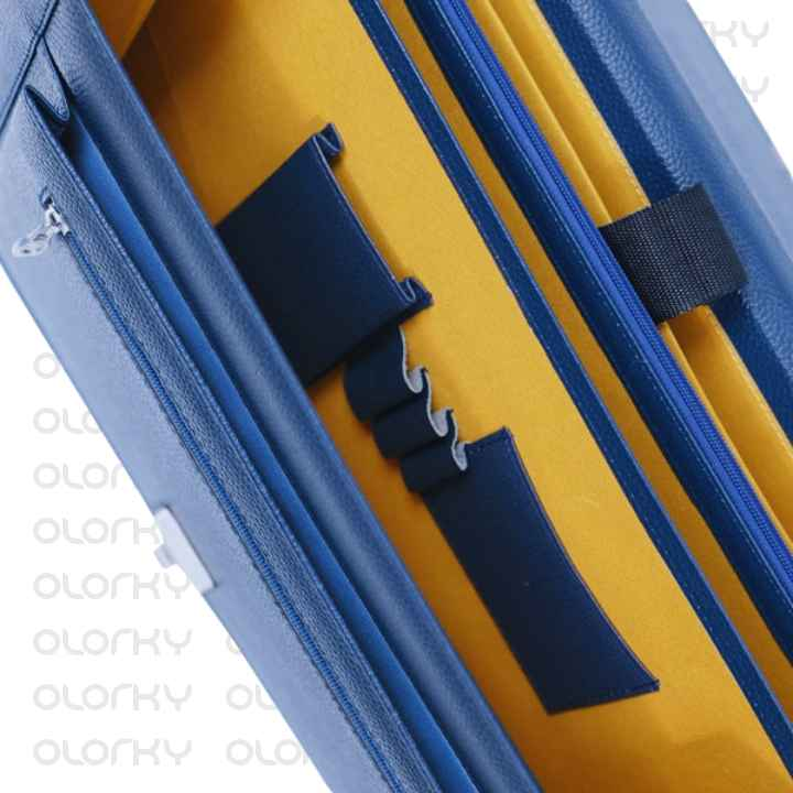 Blue CEO Messenger Leather Laptop Bag