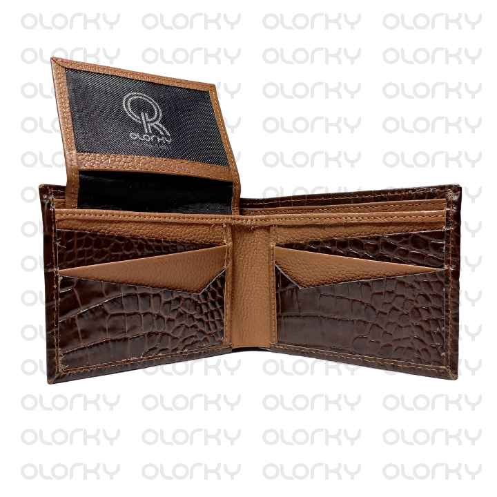 The Brown Croc | Leather Bifold Wallet