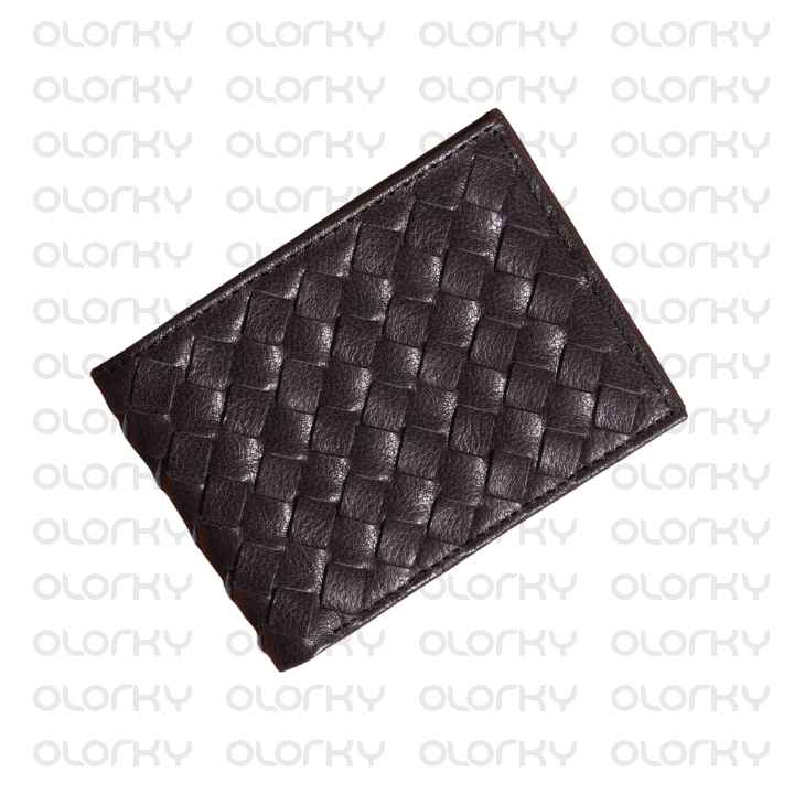 Black Braided Cow Leather Wallet