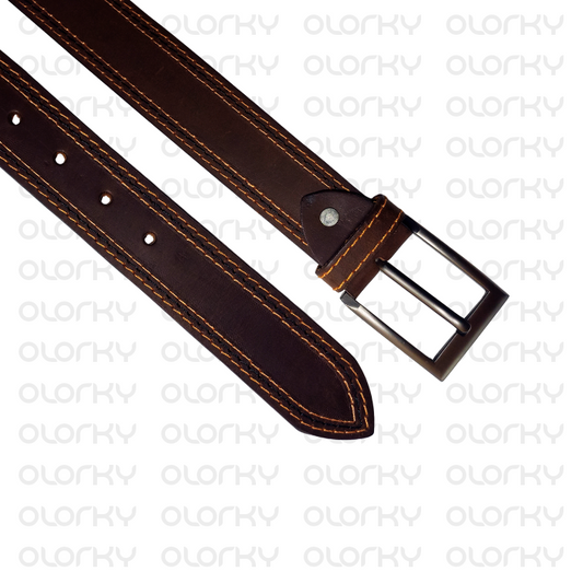 Crazy Horse Leather Belt - Brown