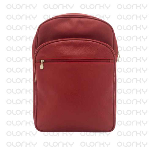 Red Prime Leather Backpack