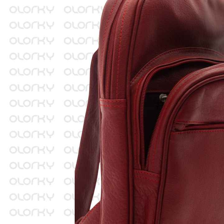 Red Prime Leather Backpack