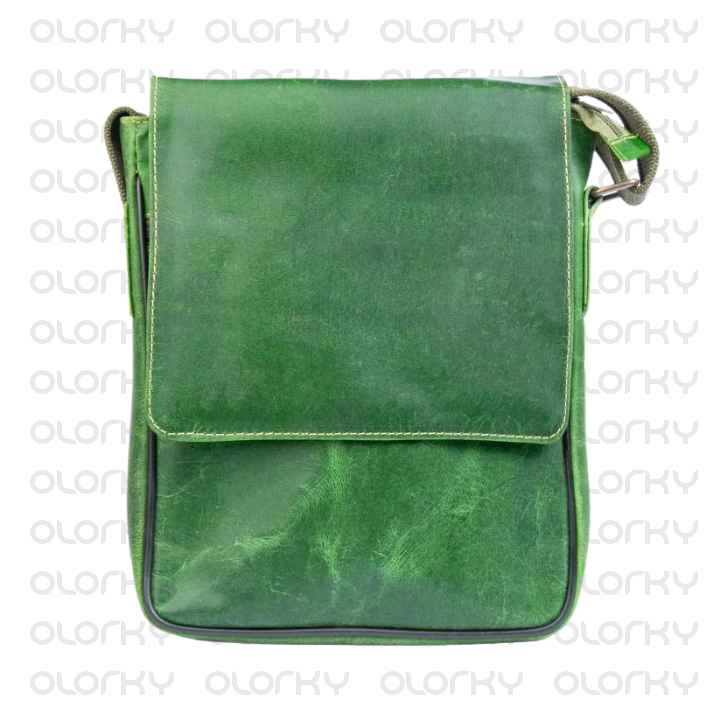 Vitange Green Leather Crossbody Bag