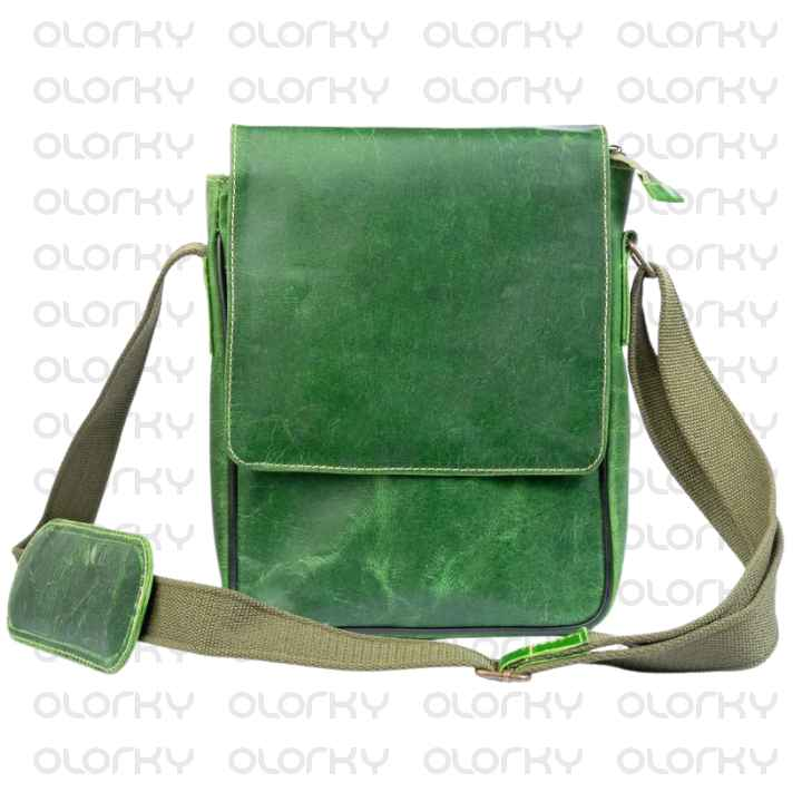 Vitange Green Leather Crossbody Bag