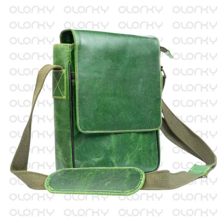 Vitange Green Leather Crossbody Bag