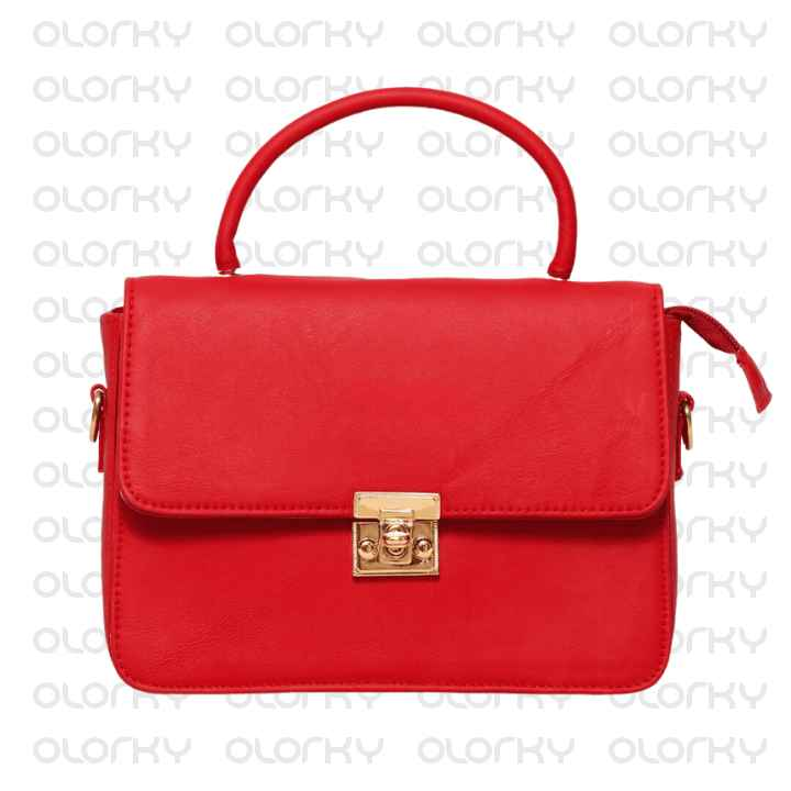 Crimson Leather Hand Bag