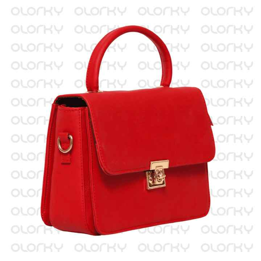Crimson Leather Hand Bag