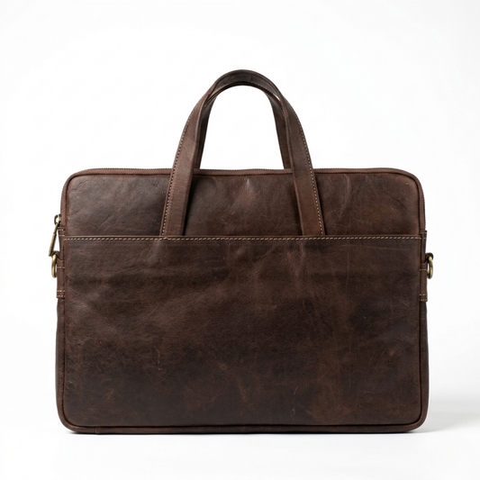 Analyst (Vintage) - Slim Leather Laptop Bag
