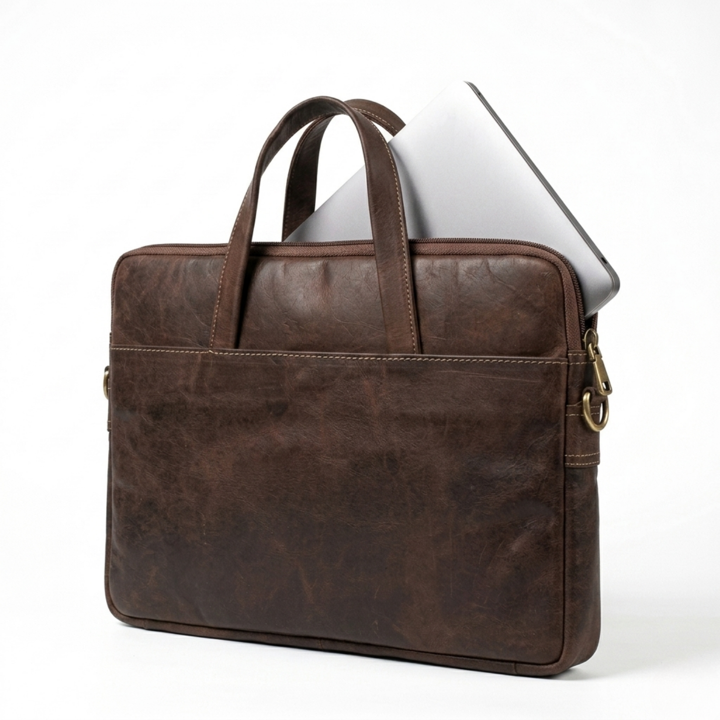 Analyst (Vintage) - Slim Leather Laptop Bag