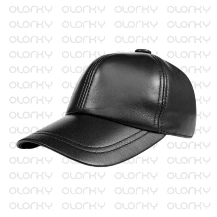 Black Leather Cap Unisex