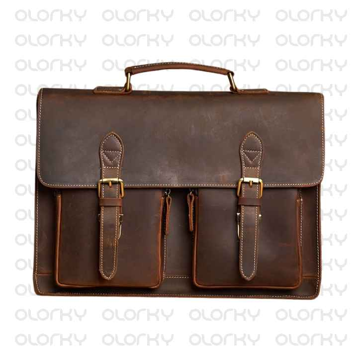 Vintage Brown Leather Office Carry Bag